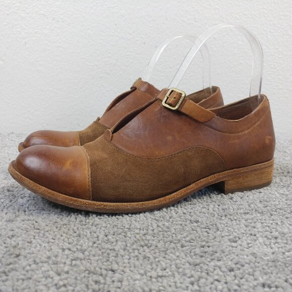 Kork Ease Niseda Oxford Womens Size 7 Shoes Cap Toe Buckle Brown Leather - Picture 1 of 14